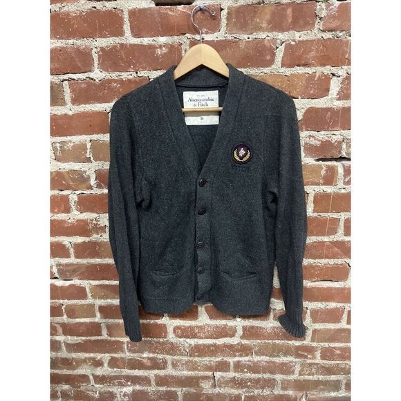 Abercrombie & Fitch Womens Gray Cardigan Sweater Size Medium - Picture 1 of 3
